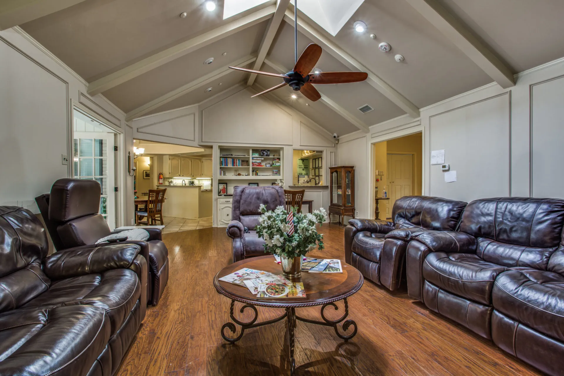 A living room in one of the Dallas homes