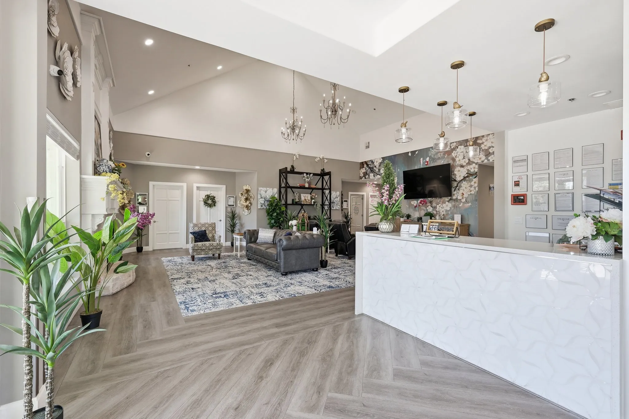 The lobby of The Sage Oak of Colleyville on Timberline Drive